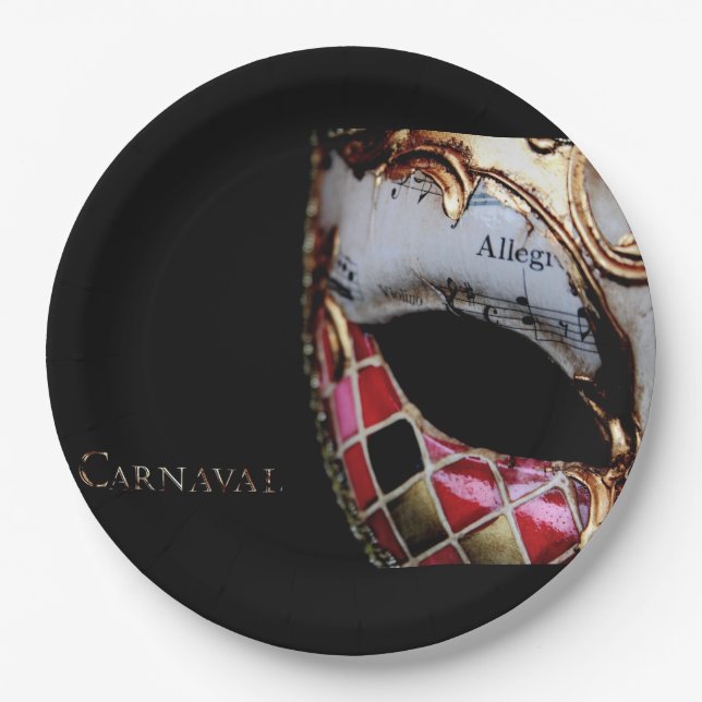 Carnaval - Italy - Mask Paper Plate (Front)