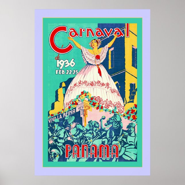 Carnaval ~ Panama ~ Vintage Travel Poster (Front)