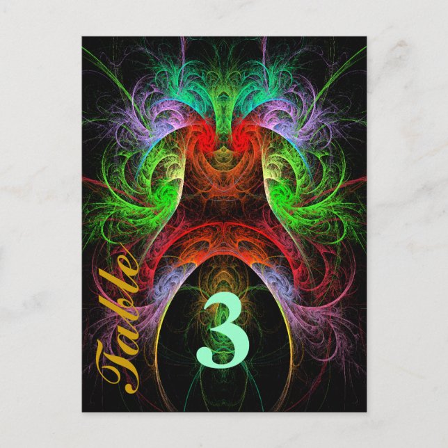 Carnaval Table Number Postcard (Front)