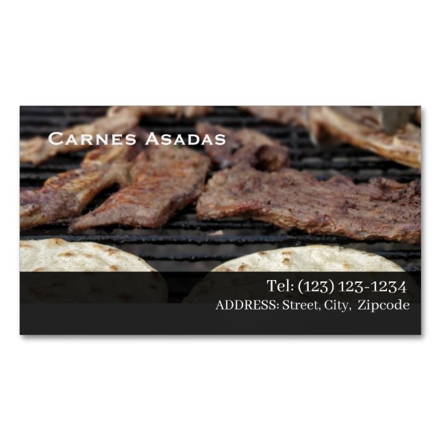carne asada 	Magnetic business card (Front)