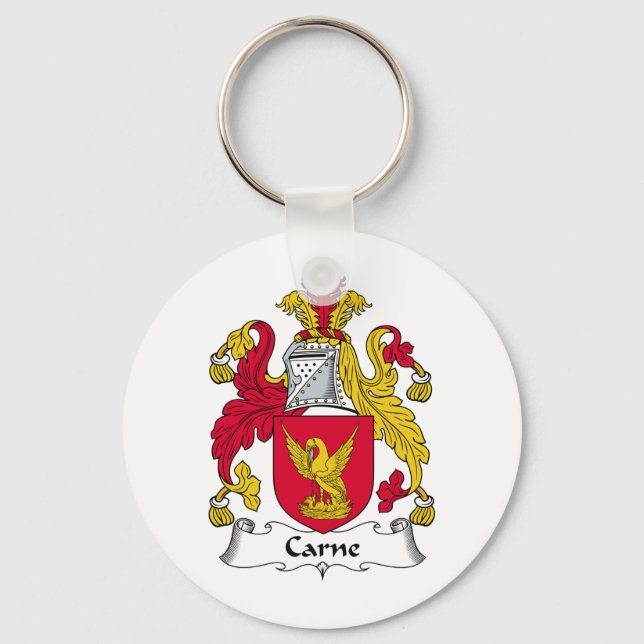 Carne Family Crest Key Ring (Front)