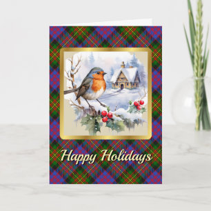 Carnegie Tartan w/Robin Personalized Xmas Card