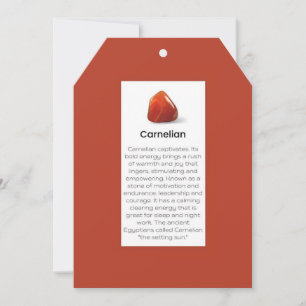 Carnelian Crystal Meaning Jewellery Display Card T