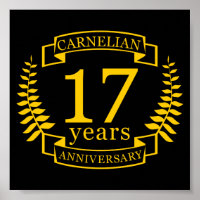 Carnelian Gemstone wedding anniversary 17 years