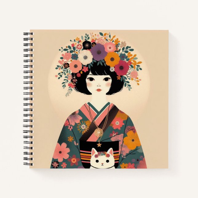 Carnet de notes “Jeune femme au kimono“ Notebook (Front)