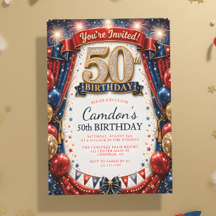 Carnival 50th Birthday Invitation for Him