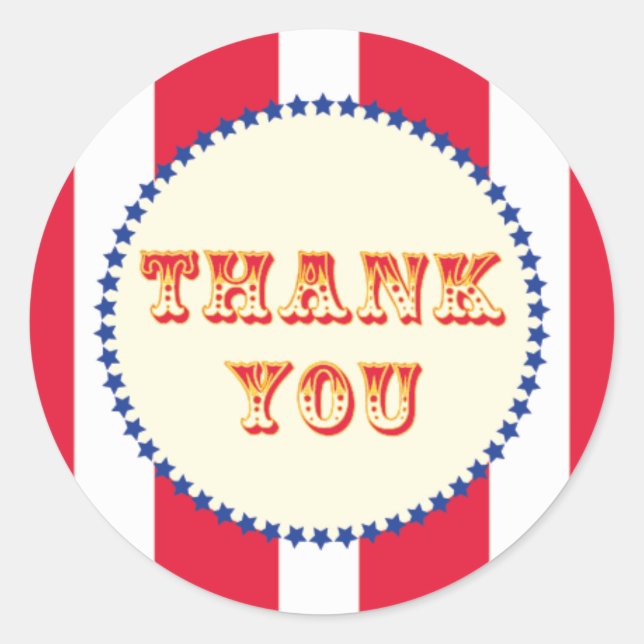 Carnival and Circus Party Classic Round Sticker (Front)