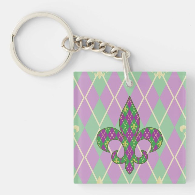 Carnival Argyle Acrylic Keychain (Front)