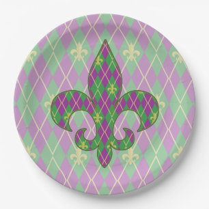 Carnival Argyle Paper Plate