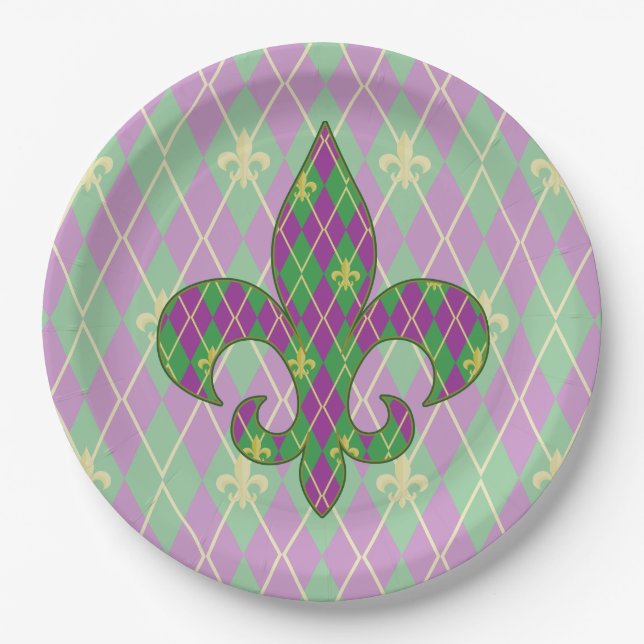 Carnival Argyle Paper Plate (Front)
