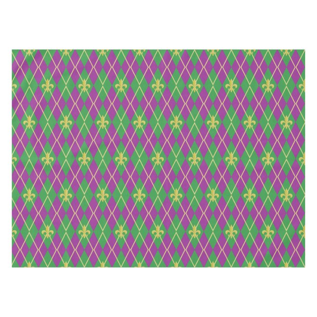 Carnival Argyle Tablecloth (Front (Horizontal))