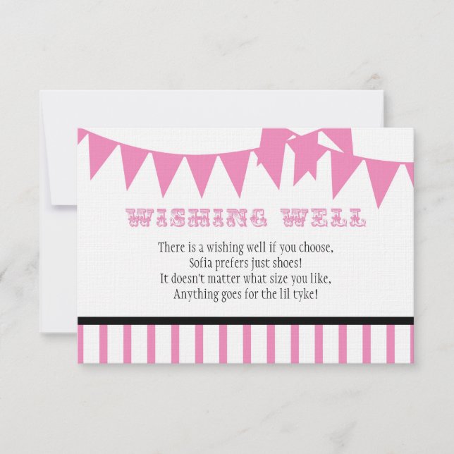 Carnival Baby Shower Wishing Well Card (Front)
