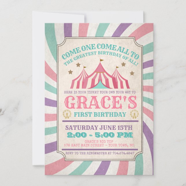 Carnival Birthday Invitation (Front)