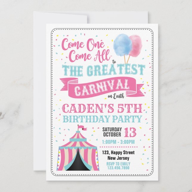 Carnival Birthday Invitation (Front)