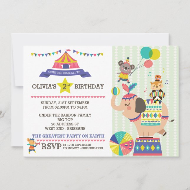 Carnival Birthday Party Invitation (Front)