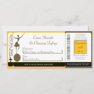 Carnival Boarding Pass Wedding Invitation