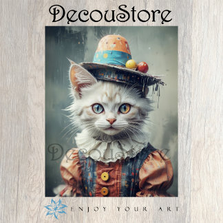 Carnival Cat Decoupage Tissue Paper