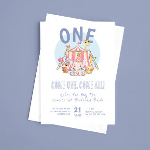 Carnival Circus 1st Birthday Bash Invitation