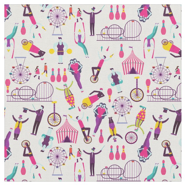 carnival circus amusement park side show  fabric (Close Up)