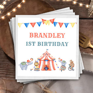Carnival Circus & Animals Birthday Napkin