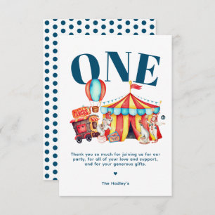 Carnival Circus Big Top Blue Thank You Card