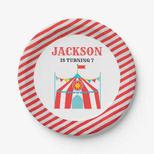 Carnival Circus Birthday Invitation Paper Plate