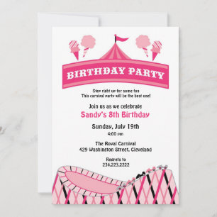 Carnival Circus Birthday Party Flat Invitation