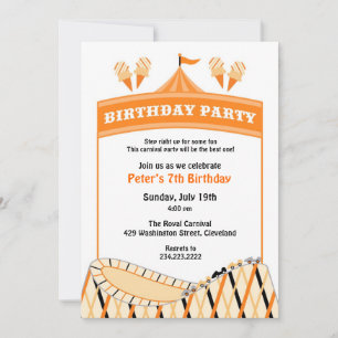 Carnival Circus Birthday Party Flat Invitation