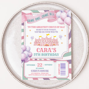 Carnival Circus Birthday Party Invitation