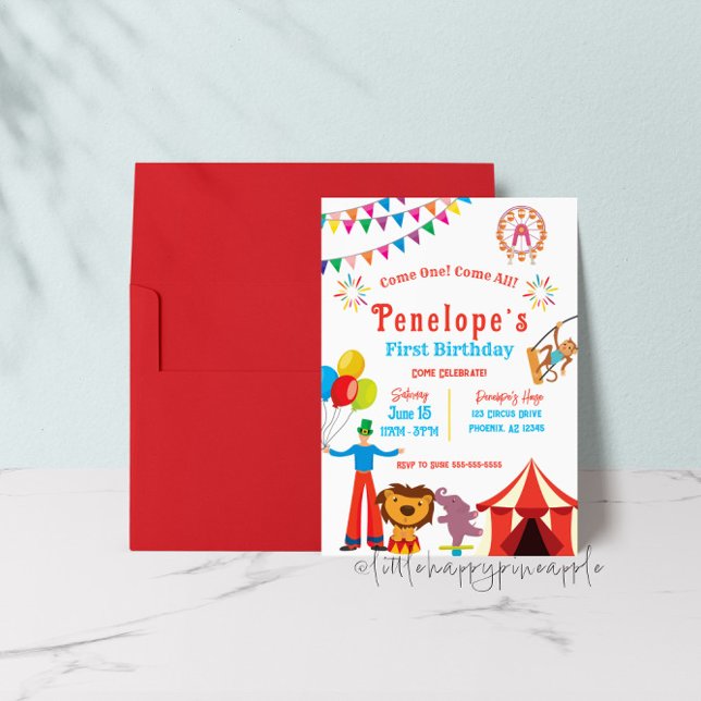 Carnival Circus Birthday Party Invitation (Creator Uploaded)