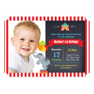 Carnival Circus Birthday Party Invitations