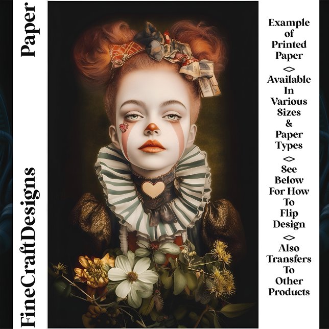 Carnival Circus Clown Girl CN3 Scrapbook Paper (Creator Uploaded)