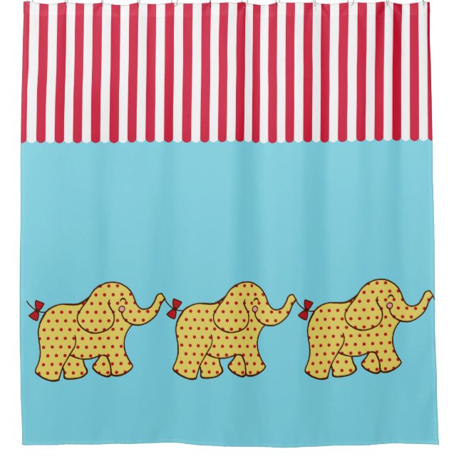 Carnival Circus Elephant Shower Curtain  (Front)