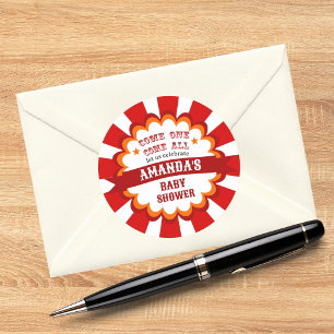 Carnival Circus Festival Baby Shower Classic Round Sticker