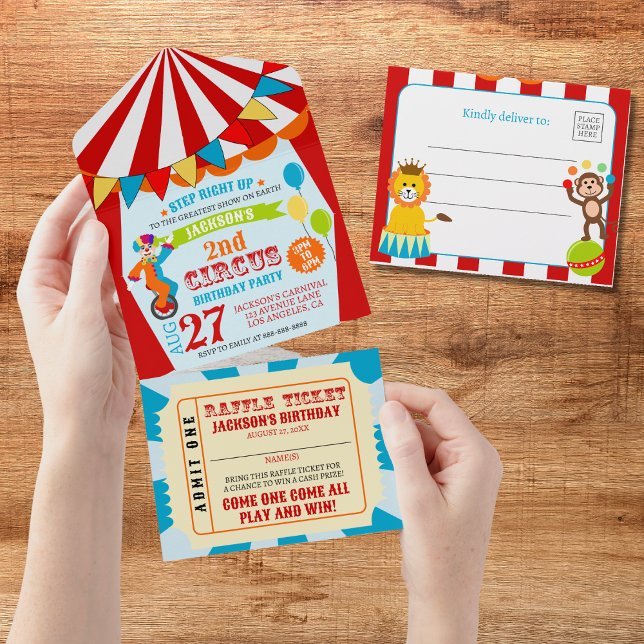 Carnival Circus Festival Kids Birthday Party All In One Invitation (Creator Uploaded)
