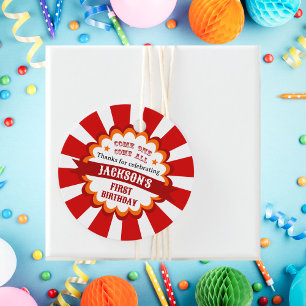 Carnival Circus Festival Kids Birthday Party Favour Tags