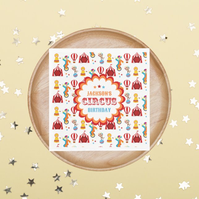 Carnival Circus Festival Kids Birthday Party Napkin (Creator Uploaded)
