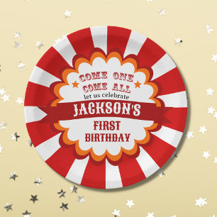 Carnival Circus Festival Kids Birthday Party Paper Plate