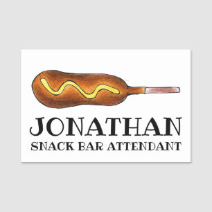 Carnival Circus Food Vendor Corndog Hot Corn Dog Name Tag