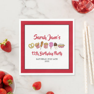 Carnival Circus State Fair Foods Birthday Party Napkin