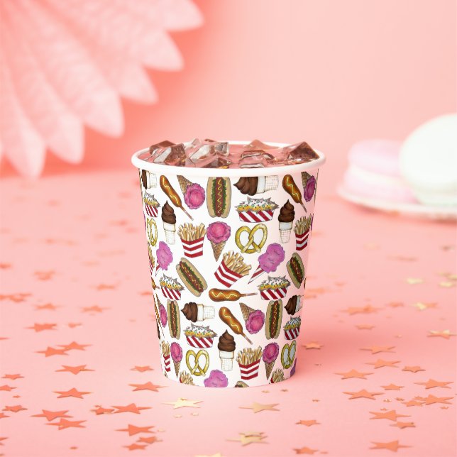Carnival Circus State Fair Foods Birthday Party Paper Cups (Insitu)