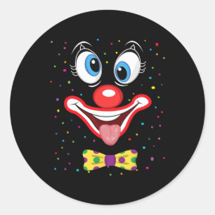 Carnival Clown Face Circus Costume Kids Men Women Classic Round Sticker