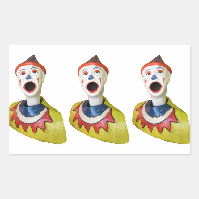 Carnival Clown Rectangular Sticker (Front)