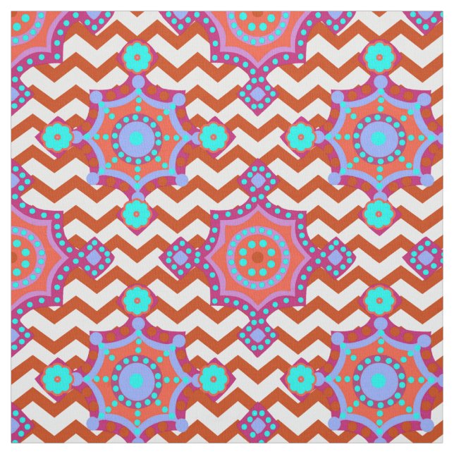 Carnival Colours | Chevron Boho Pattern Fabric (Swatch)