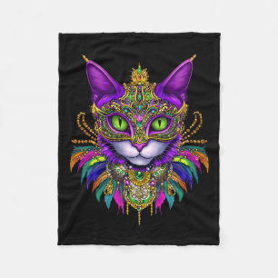 Carnival Costume Mardi Gras Cat Meowdi Gras Men Wo Fleece Blanket