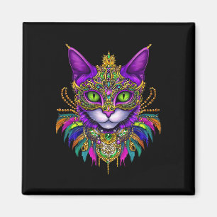 Carnival Costume Mardi Gras Cat Meowdi Gras Men Wo Magnet