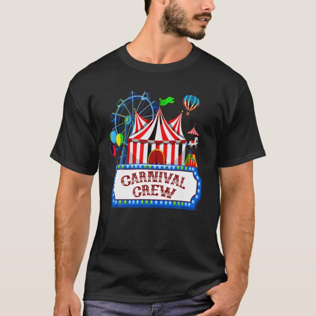 Carnival Crew for Birthday Theme Party Matching Fa T-Shirt (Front)