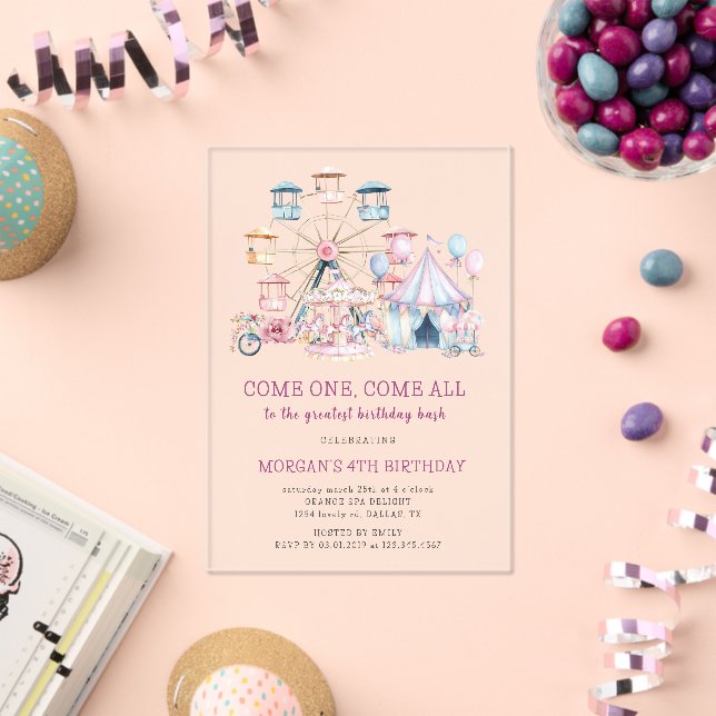 Carnival Cute Birthday Budget Invitation (Insitu (Celebration))