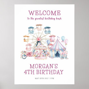 Carnival Cute Birthday Budget Welcome Poster