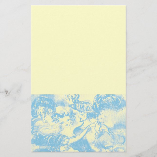 CARNIVAL DANCE , blue cream Stationery (Front)